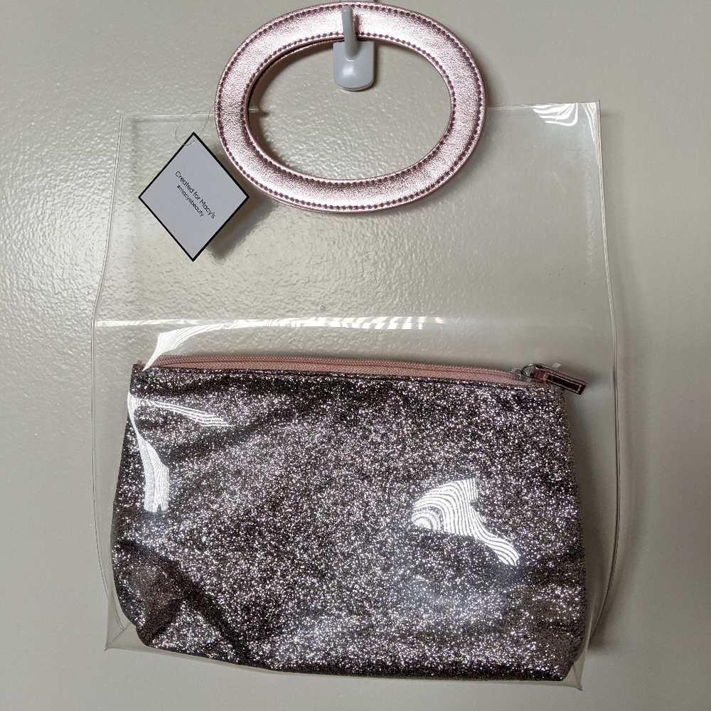 Clear handbag with removable pouch